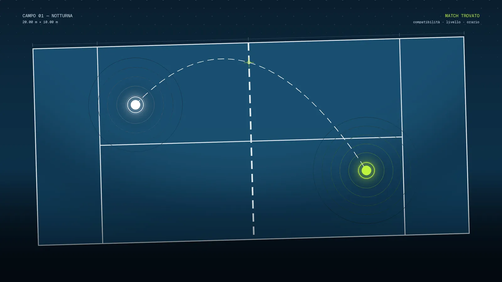 Giocatori di tennis in campo